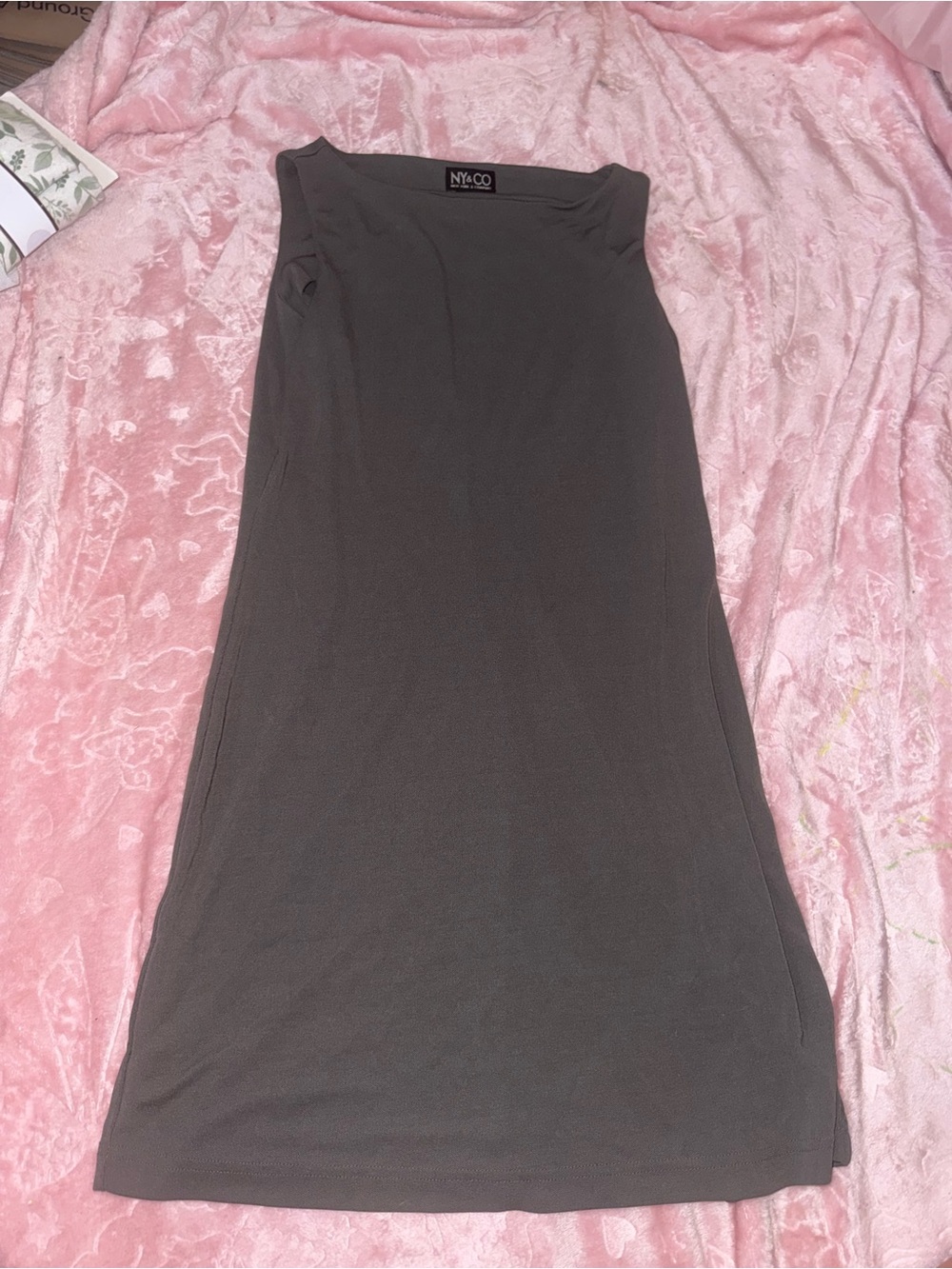 New York & Company Sleeveless Midi Dress in Charcoal